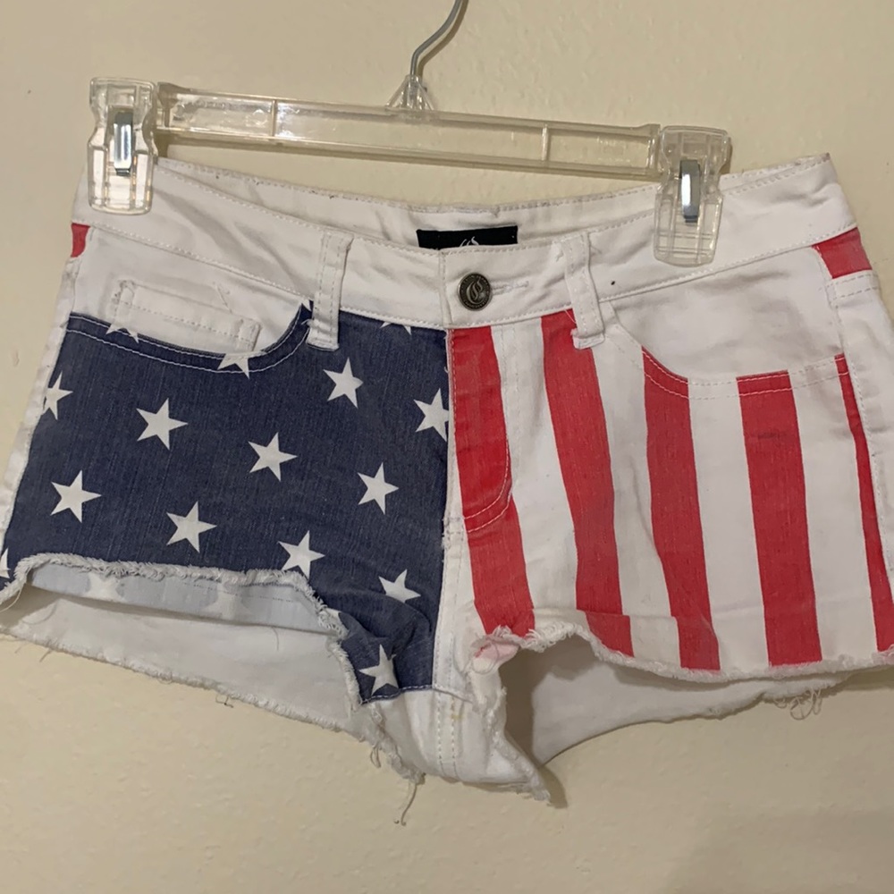 American Flag Jean Shorts